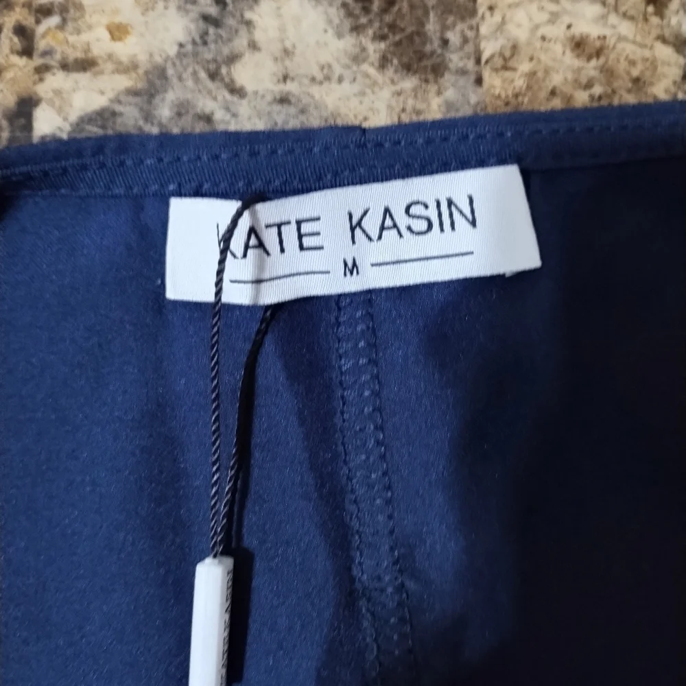 Kate Kasin Navy Wrap Dres - Picture 5 of 7